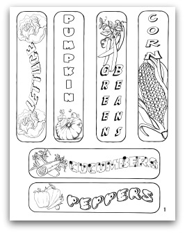 printable vegetable garden bookmarks