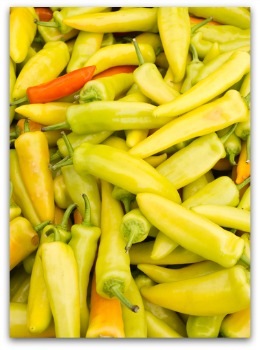 banana peppers harvest