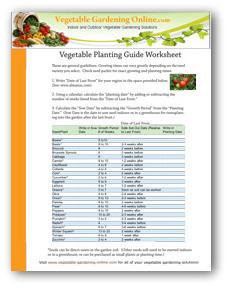 vegetable planting calendar