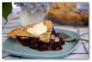 blueberry pie with whippped topping