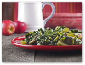cooked collard greens on a plate