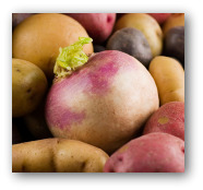 fresh turnips and potatoes