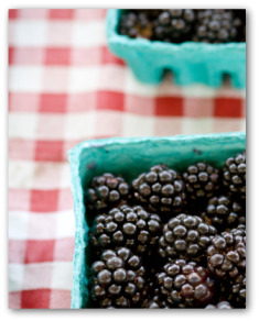 fresh blackberries in containers