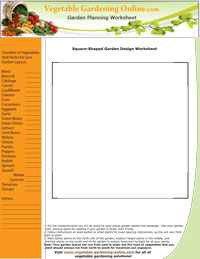 Blank Vegetable Garden Worksheet