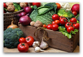 summer vegetable garden harvest