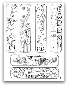 free printable vegetable garden bookmarks