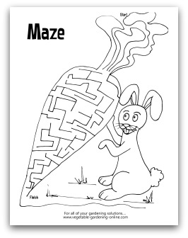 garden carrot maze printable