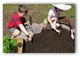 child vegetable garden
