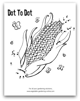 garden corn dot-to-dot printable