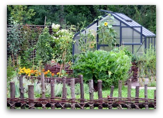 planning a vegetable garden layout that includes a greenhouse