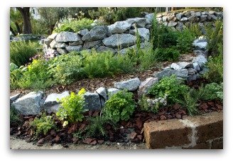 outdoor herb rock garden idea