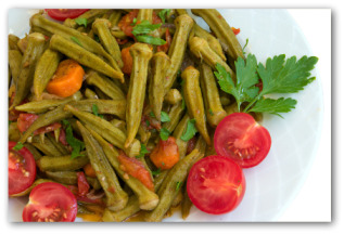 okra sauted with tomatoes