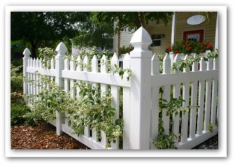 white vinyl vegetable garden fencing