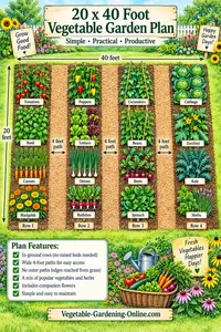 20 x 40 vegetable garden plan