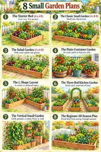 8 small vegetable garden plans