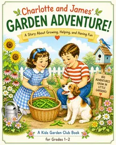 Free Printable Vegetable Garden Story for Kids: Charlotte and James' Garden Adventure