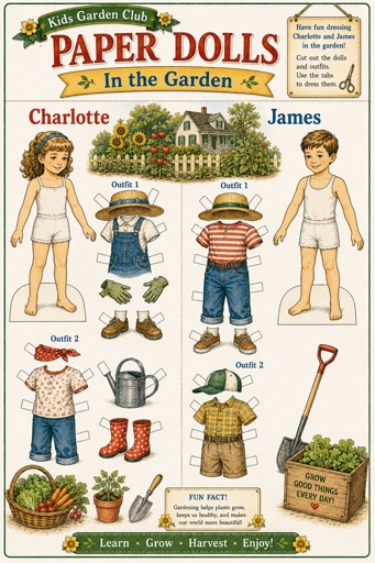 Paper Doll Gardening