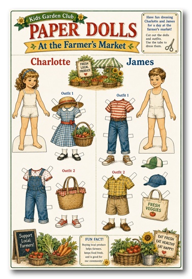 paper doll page farmer's market