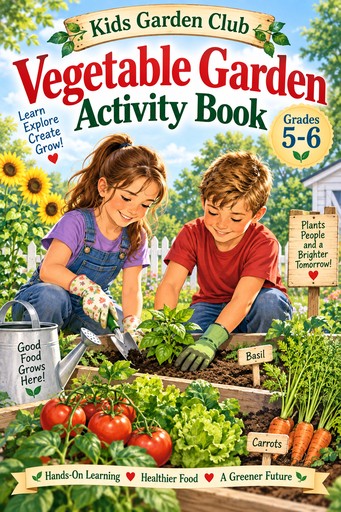 Vegetable Garden Activity Book cover for grades 5–6"