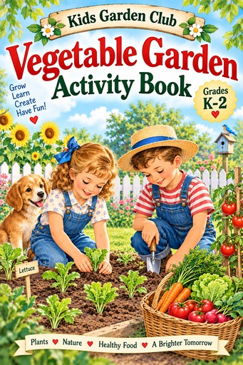 Vegetable Garden Activity Book cover for grades K–2