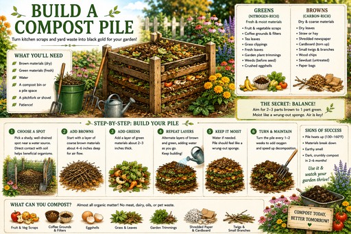 building a compost pile step by step
