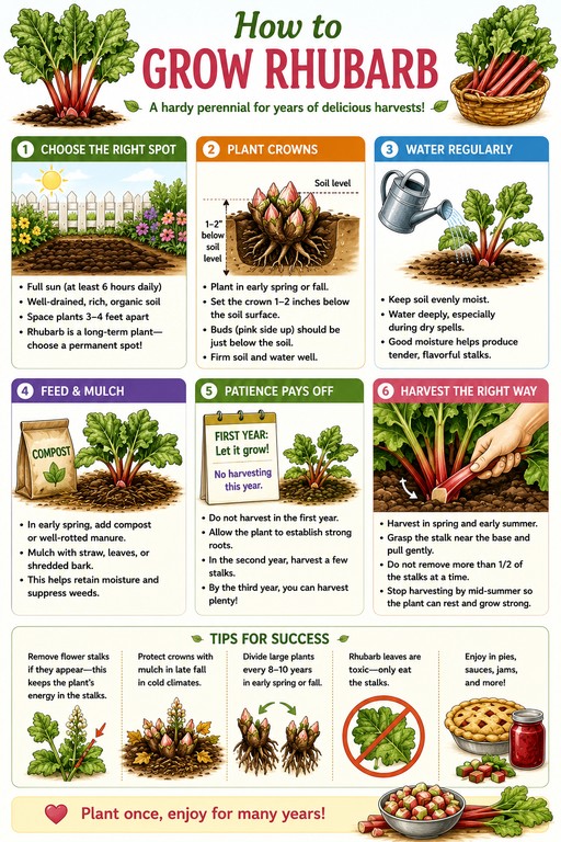 how to plant rhubarb chart