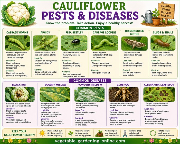 chart of cauliflower pests and diseases