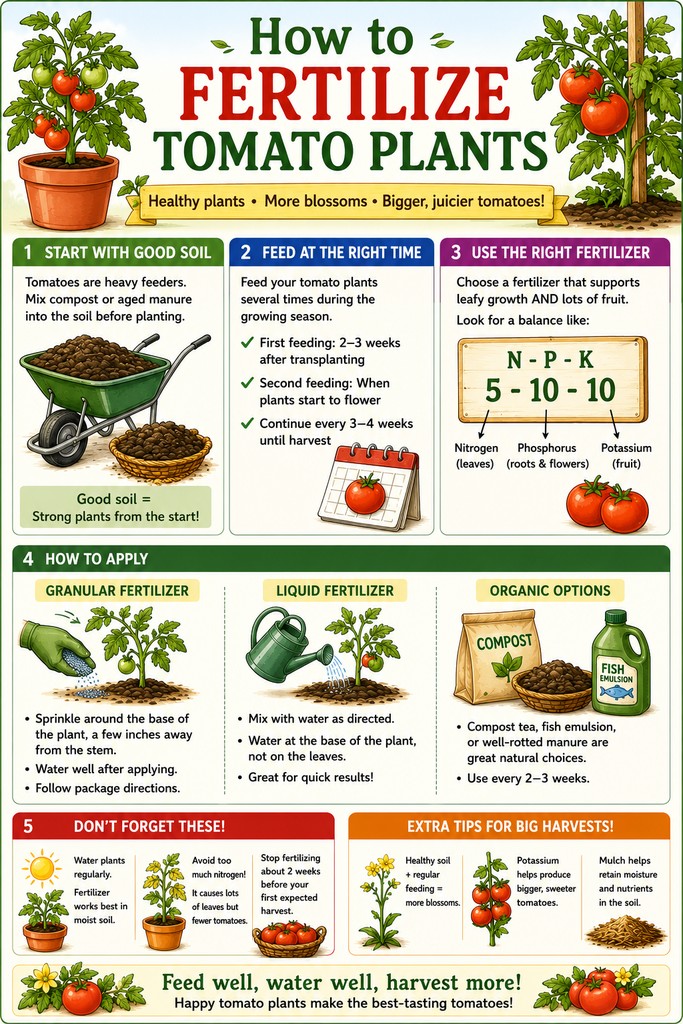 chart of how to fertilize tomato plants