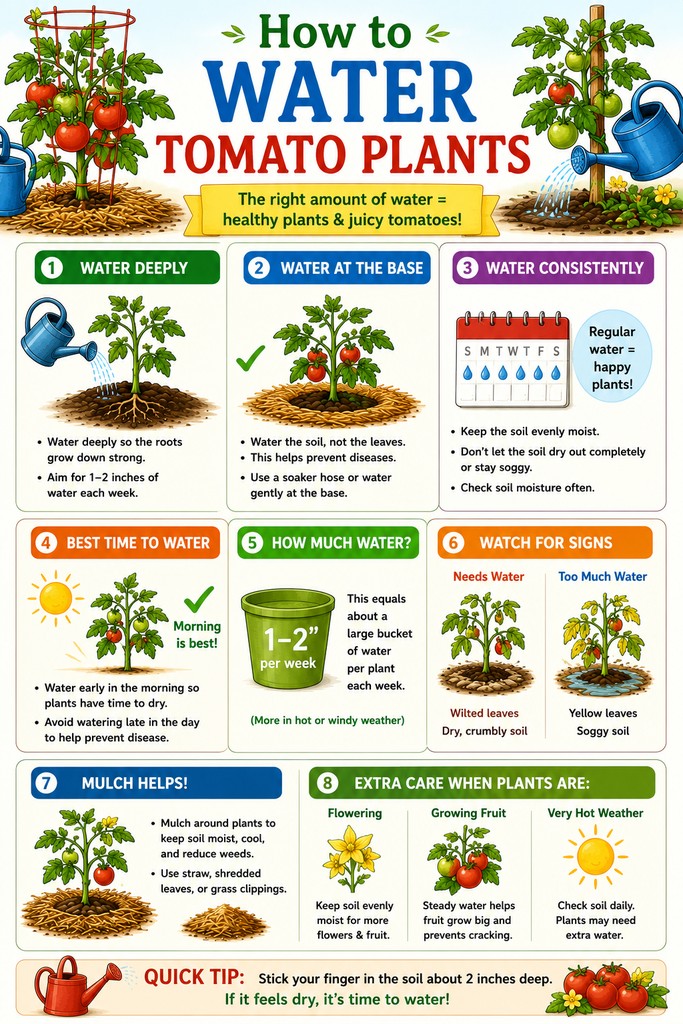 chart of how to water tomato plants
