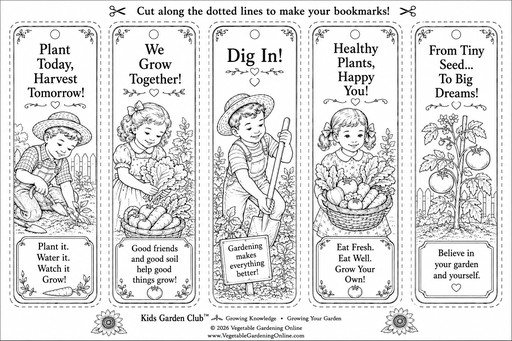 Children's bookmarks to color and cutout