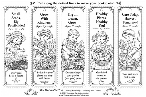 Children's bookmarks to color and cutout