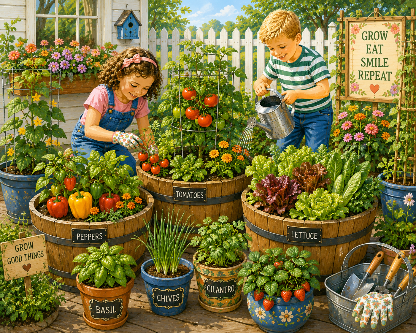a childs container vegetable garden