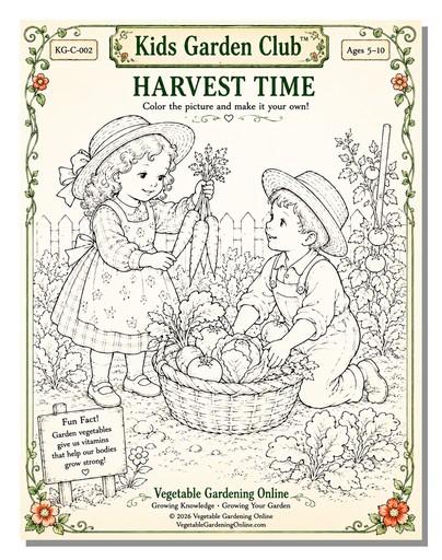 free gardening coloring book page