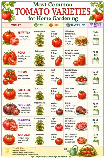 Common Tomato Varieties for Growing at Home