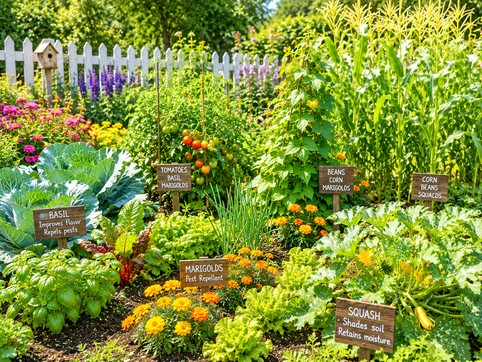 companion planting flowers in organic garden