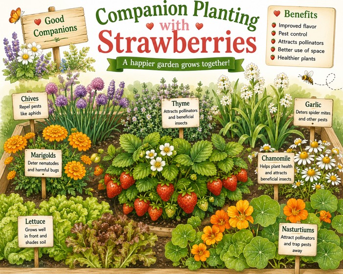 companion planting strawberries