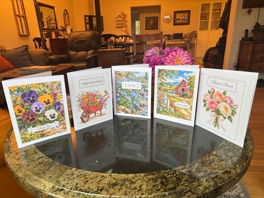 Free Printable Thank You Cards: Watercolor Garden Note Cards