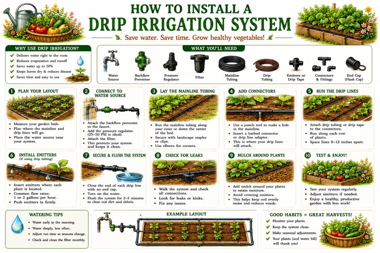 graphic of how to install a drip system