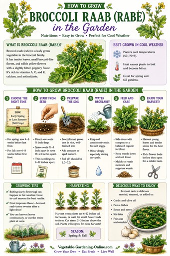 growing broccoli raab chart