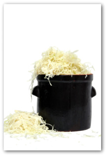 crock of  sauerkraut