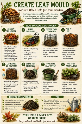 guide for making leaf mould for vegetable garden