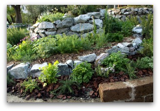 outdoor herb rock garden idea