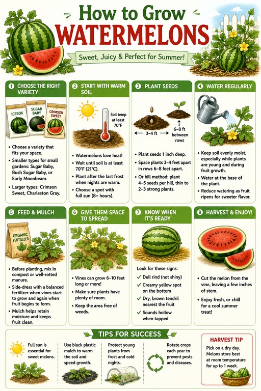 how to grow watermelons in a home garden chart