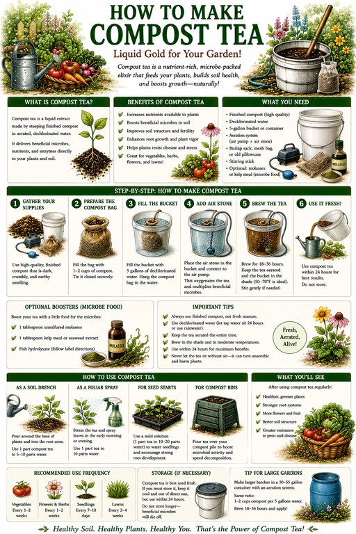 how to make compost tea graphic