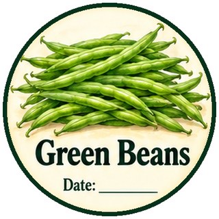 Printable canning jar label for green beans