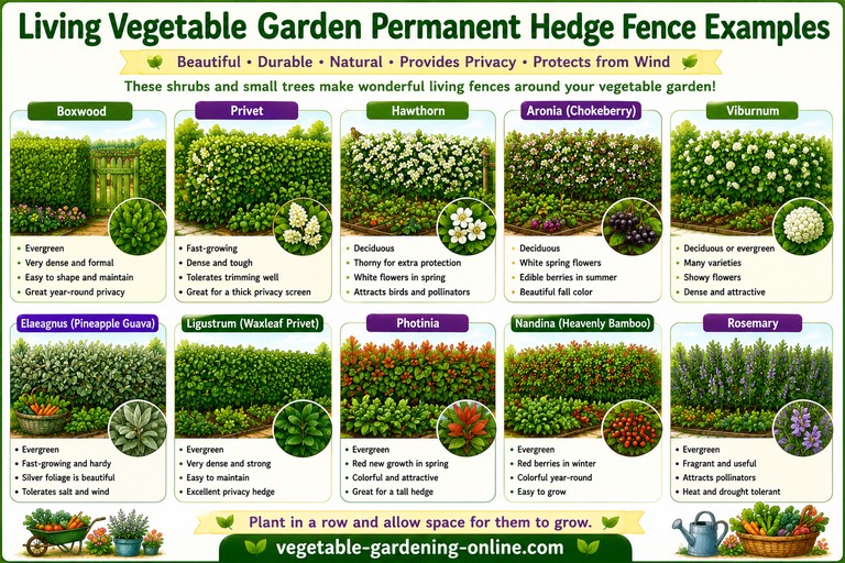 living hedge ornamental vegetable garden fence ideas
