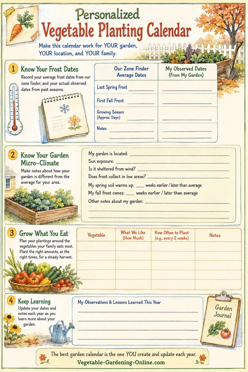 personalized vegetable planting calendar
