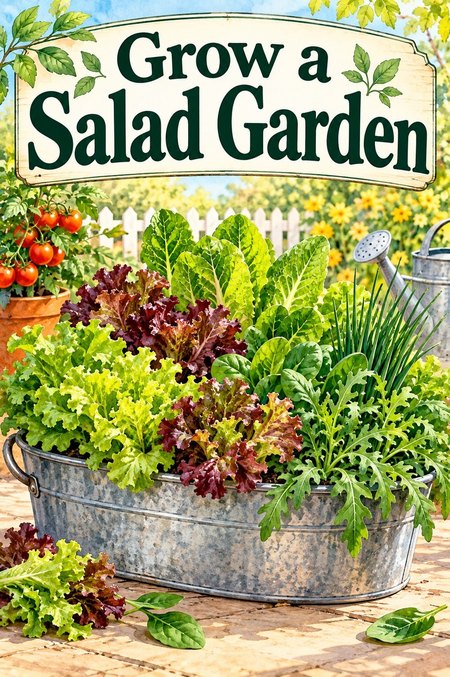 Growing a salad garden in a container
