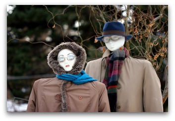 scarecrow couple in the garden
