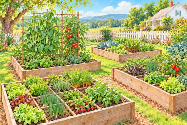 Well planned raised garden beds